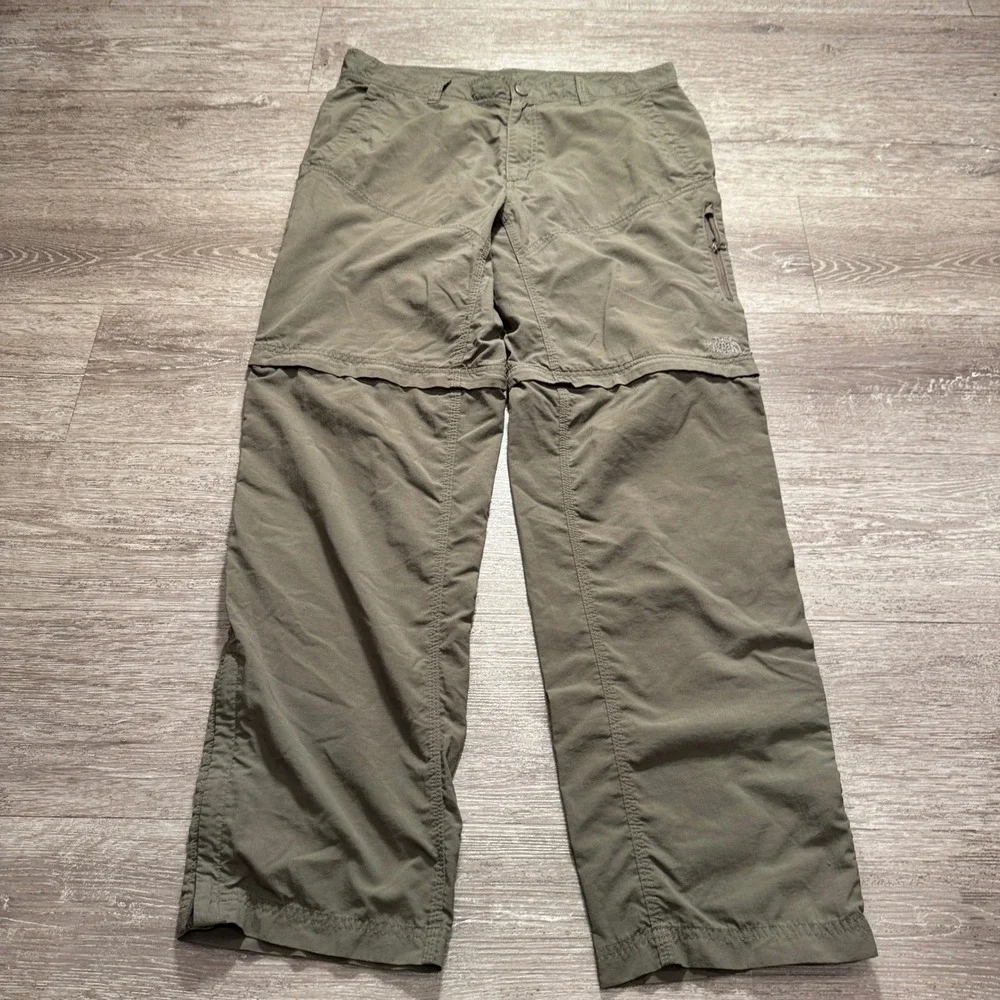 The North Face Convertible Pants Mens 34 Green Nylon Hiking Paramount Peak 34x32